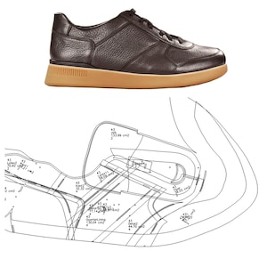 digital PDF DXF pattern sneakers low top lace-up  shoes  7 sizes