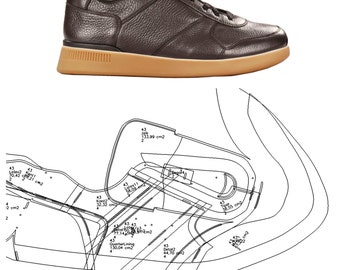 digital PDF DXF pattern sneakers low top lace-up  shoes  7 sizes