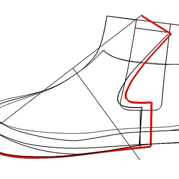 digital 2d pattern PDF chelsea boots men  39,40,41,42,43,44,45,46 sizes