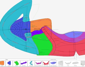 digital PDF  pattern sneakers  lace-up  shoes  range all 9 sizes