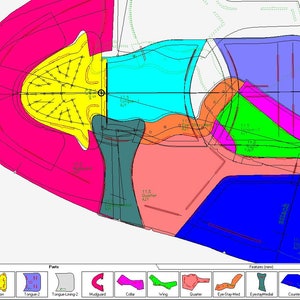 digital PDF DXF pattern sneakers high top lace-up  boots  all sizes from 6 up to 17 cement lasting string lasting both methods