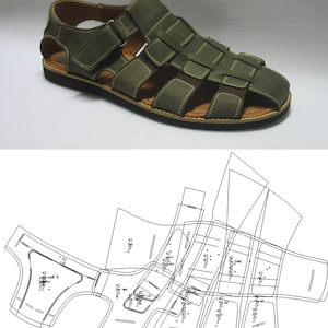 digital 2d pattern PDF DXF men sandals all sizes