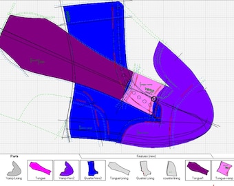 digital 2d pattern PDF DXF lace up blucher boots unisex one size