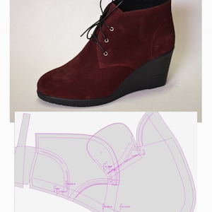 digital boots pattern shoe making PDF DXF  women all sizes lace up boots