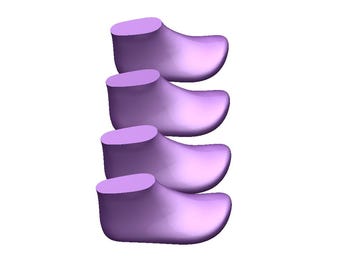 Modèle numérique 3D en forme de chaussure pour enfants, pieds nus et plats