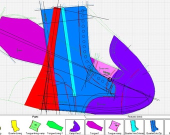 digital 2d pattern PDF DXF lace up boots unisex all sizes