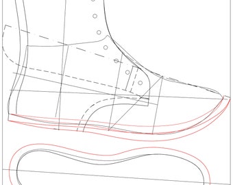 digital Shoes patterns lace up boots JPG all sizes comfortable stitch-down footwear construction