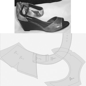 digital shoes pattern footwear making PDF DXF  women all sizes shoes sandal home printer A4