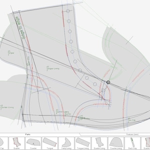 digital project 2d pattern 3d shoe last Lace-up boots size 43 two versions