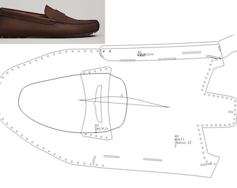 digital 2d pattern PDF DXF men moccasins all sizes