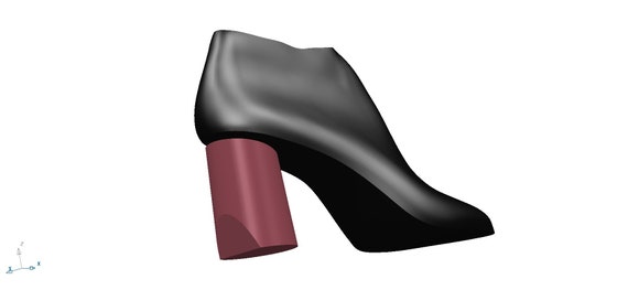 digital 3d model wide heel shoe last 7.5 cm elegant footwear