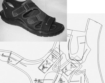 digital 2d pattern PDF DXF men sandals men all sizes