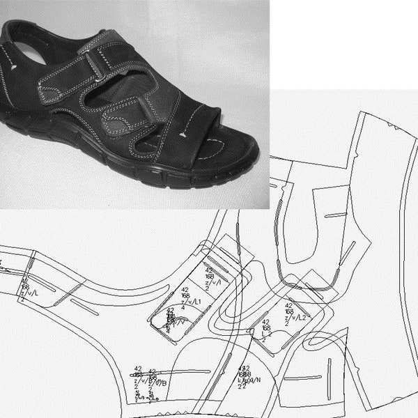 digital 2d pattern PDF DXF men sandals men all sizes