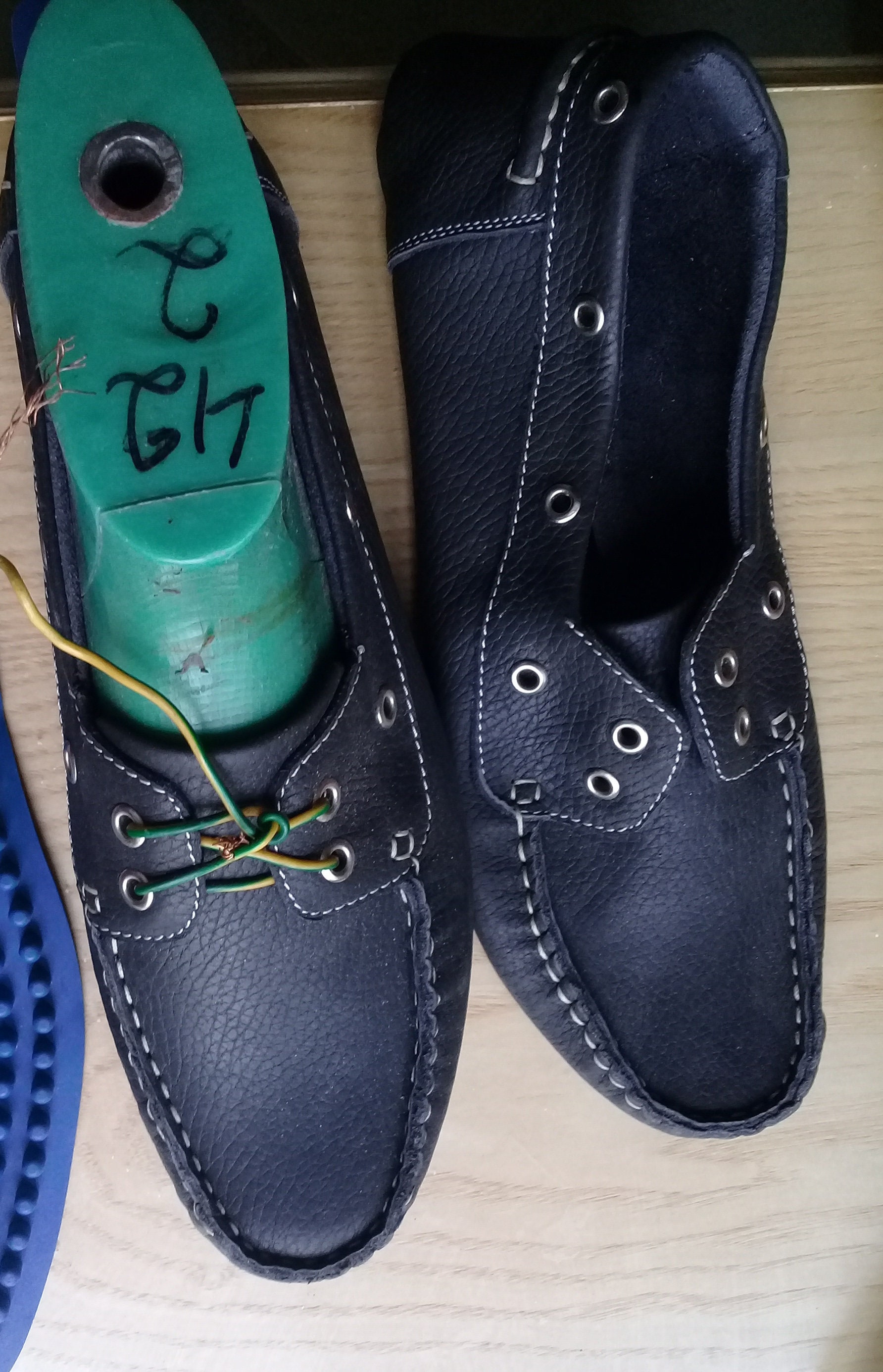 Atlantic Works×BEAMS Moccasin deckshoes Boat Shoe - Navy Chromexcel, Deck Sole - Made in USA | Oak