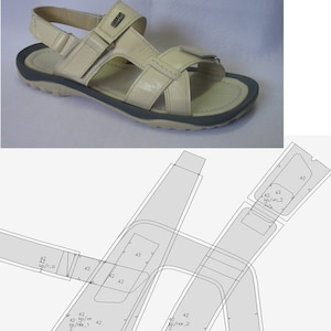 digital 2d pattern PDF DXF men sandals men all sizes