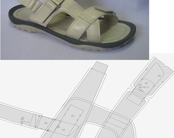 digital 2d pattern PDF DXF men sandals men all sizes