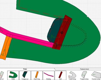 digital PDF DXF  pattern loafer shoes all sizes printable A4