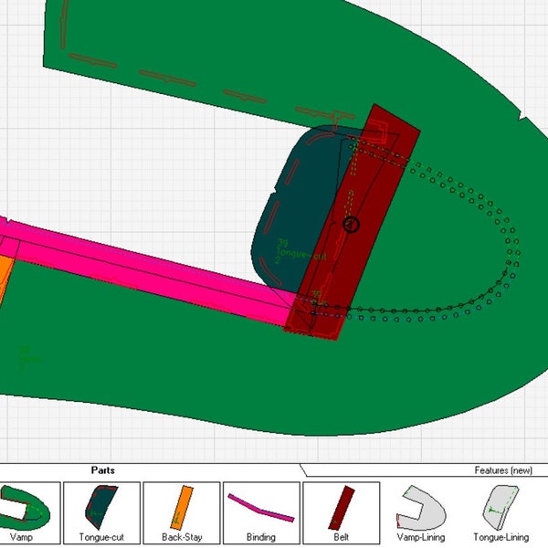 digital PDF DXF  pattern loafer shoes all sizes printable A4