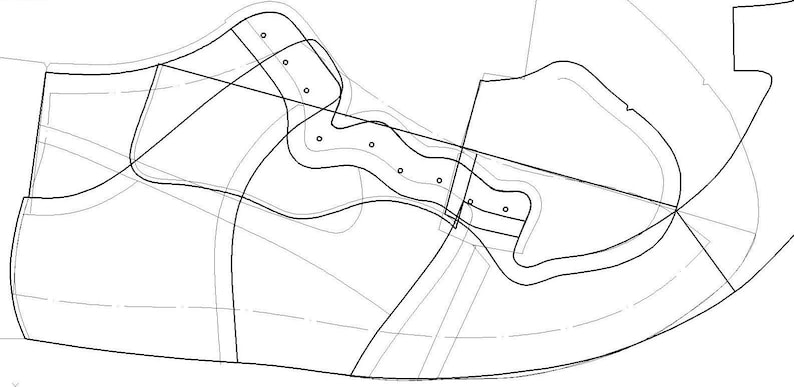 Digital PDF DXF Pattern Sneakers High Top Lace-up Boots All 17 Sizes - Etsy