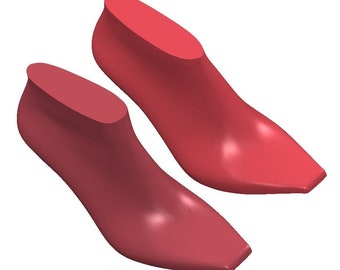 digital 3d model  footwear last square toe high heel, sizes 37 39 40