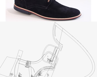 Patrón digital para hacer zapatos Derby para hombre, PDF, DXF, todas las tallas