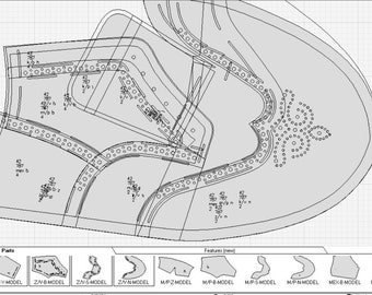 digital pattern shoe making PDF DXF men boots brogues all sizes