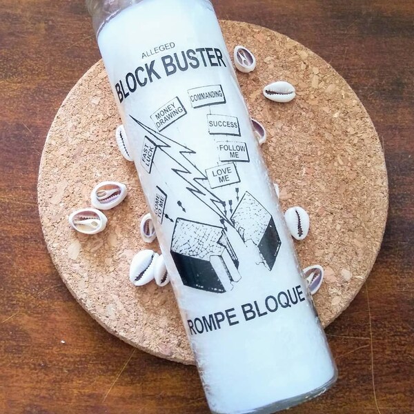 White Block Buster 7-Day Novena Candle | Clear Obstacles, Remove Spiritual Blocks and Invite Peace | Dressed & Blessed