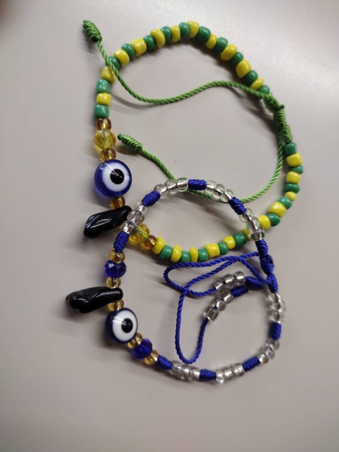 Beaded Pull String Bracelet Yemaya Orula Santeria Yoruba Etsy