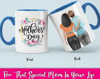 Personalized Mother's Day Mug, Custom Mom Gift, Gift for Mom from Kids, Unique Coffee Mug, Mom Birthday Gift, 2 Tone Mug
