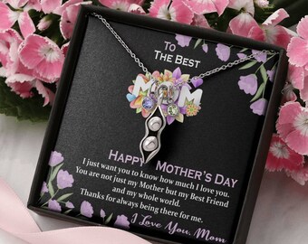 Mothers Day Jewelry Necklace Gift, Mothers Day Necklace Gift for Mom, Message Card Jewelry Gifts|Birthstone Pendant Necklace|To The Best Mom