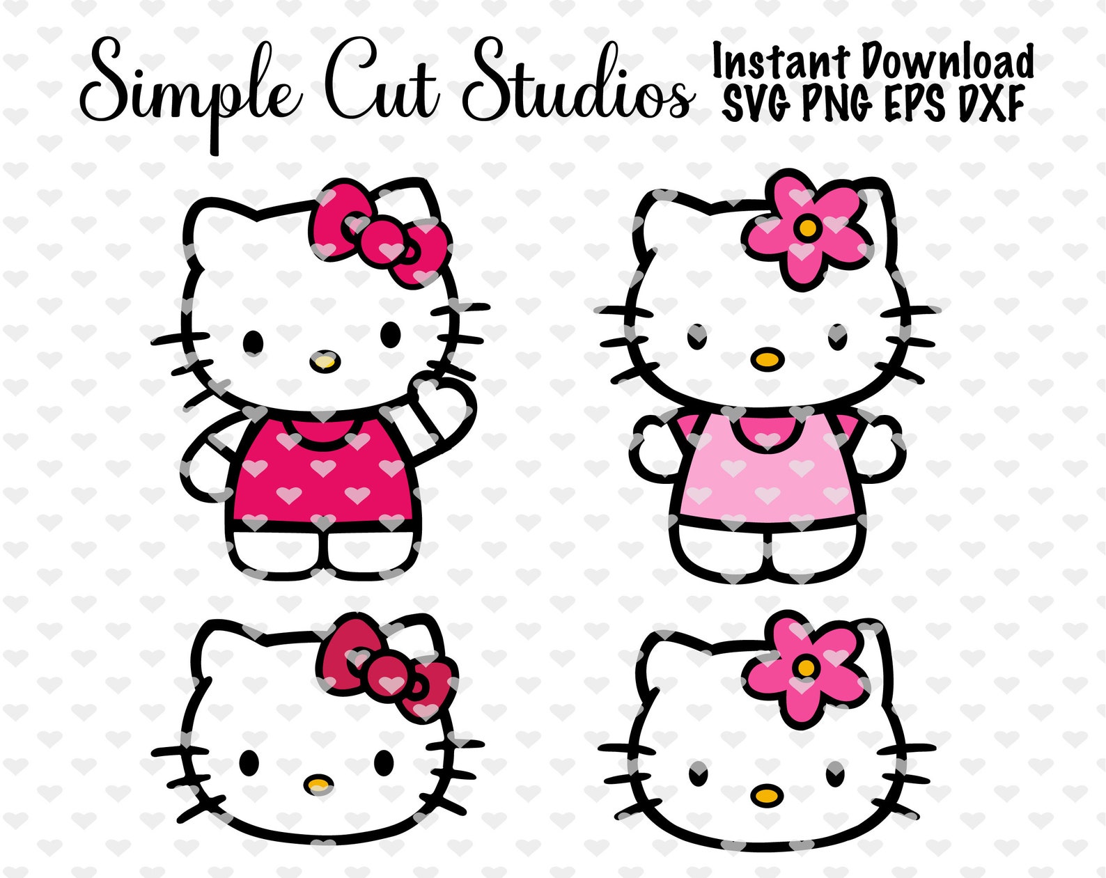 Hello kitty svg png eps dxf file. Hello kitty cut file. | Etsy