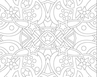 Coloring Page, Star Design, Star Pattern, Coloring for Adults, Adult Coloring, Coloring Sheet, Coloring Poster, Coloring for Kids, Coloring