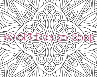 Zentangle Coloring Pages, Printable Coloring, Instant Download, Mindfulness Gift, Abstract Design, Zentangle Art