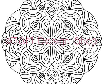 Feuille de coloriage, Page de coloriage Mandala, Livre de coloriage adulte, Téléchargement numérique, Cadeau de soulagement du stress, Pleine conscience