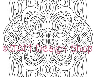 Páginas para colorear Zentangle, Página para colorear para adultos, Descarga instantánea, Regalo de atención plena, Diseño abstracto, Coloración imprimible