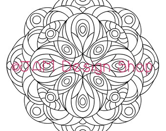 Digital Download, Abstract Mandala Coloring Page, Adult Coloring Book, Instant Download, Mindfulness Gift