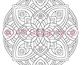 Ausmalbild, Mandala Malseite, Ausmalbuch, Digital Download, Stressabbau Geschenk, Achtsamkeit