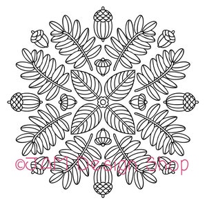 Digital Download, Leaf Mandala Coloring Page, Autumn Leaves, Adult ...