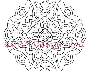 Coloring Pages Printable, Mandala Coloring Page, Adult Coloring Book, Mandala Art, Instant Download
