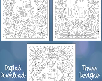 Pages de coloriage d’affirmation positive, citations de positivité, vibrations positives, pleine conscience, soins personnels, coloriage pour adultes, amour de soi