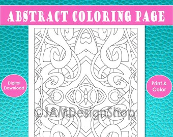 Abstract Adult Coloring Page, Adult Coloring Page, Printable Coloring Page, Print and Color, Abstract Design to Color, Adult Coloring Book