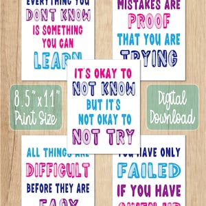Growth Mindset Posters, Classroom Posters, Classroom Decor, Bulletin Board, Classroom Art, Character Building, Growth Mindset, Posters