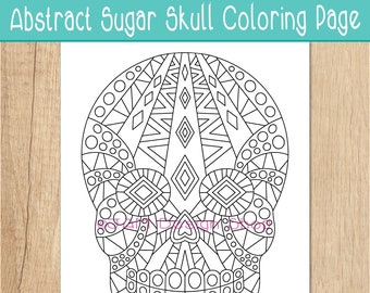 Day of the Dead, Dia de los Muertos, Sugar Skull, Halloween Party, Coloring Page, Calavera, Party Activity, Halloween Activity
