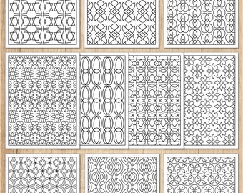 Adult Coloring Book, Instant Download, Abstract Pattern Coloring Pages, Coloring Book, Digital Download