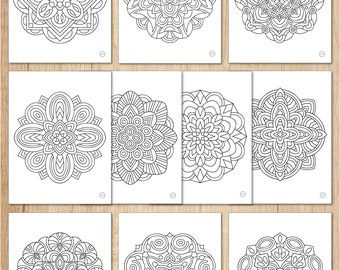 Adult Coloring Book, Instant Download, Mandala Coloring Pages, Coloring Book, Digital Download