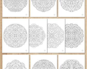Adult Coloring Book, Instant Download, Mandala Coloring Pages, Coloring Book, Digital Download