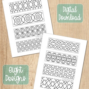 Coloring Bookmarks, Bookmark Set, Bookmarks for Women,  Bookmarkers Set, Zentangle Bookmarks, Abstract Bookmark, Coloring Bookmark, Bookmark