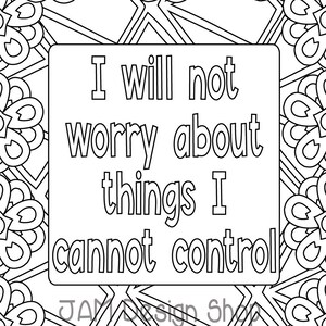 Positive Affirmation, Positivity Quotes, Coloring Page, Coloring for Adults, Adult Coloring, Stress Relief, Positive Vibes, Positivity Gift