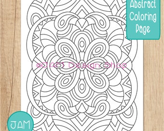 Zentangle Coloring Pages, Printable Coloring, Instant Download, Mindfulness Gift, Abstract Design, Zentangle Art