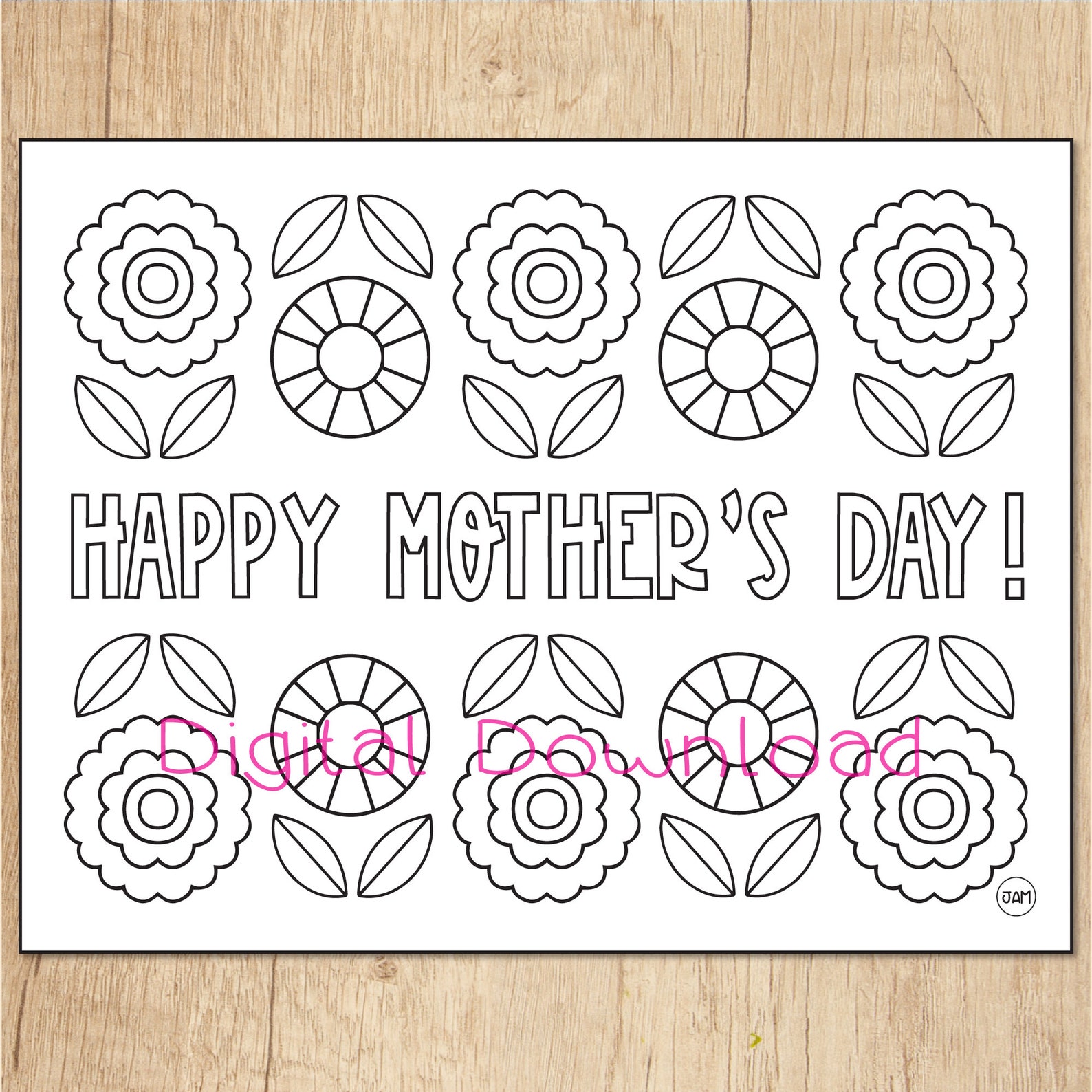 Mother's Day Coloring Page, Mother Gift, Mom Gift, Gift for Mom